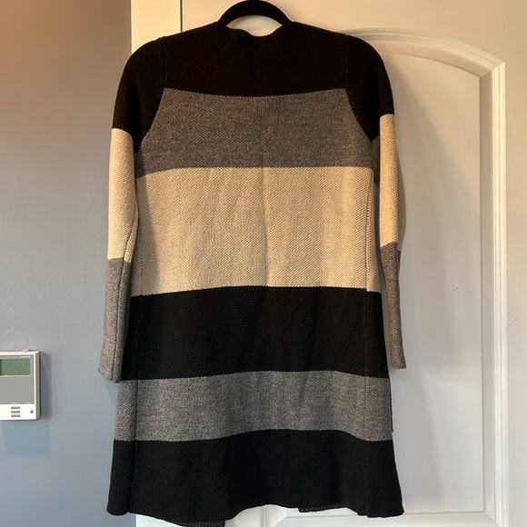 Cocogio Merino Wool Blend Color Block Italian Duster Cardigan Sweater - Picture 4 of 4